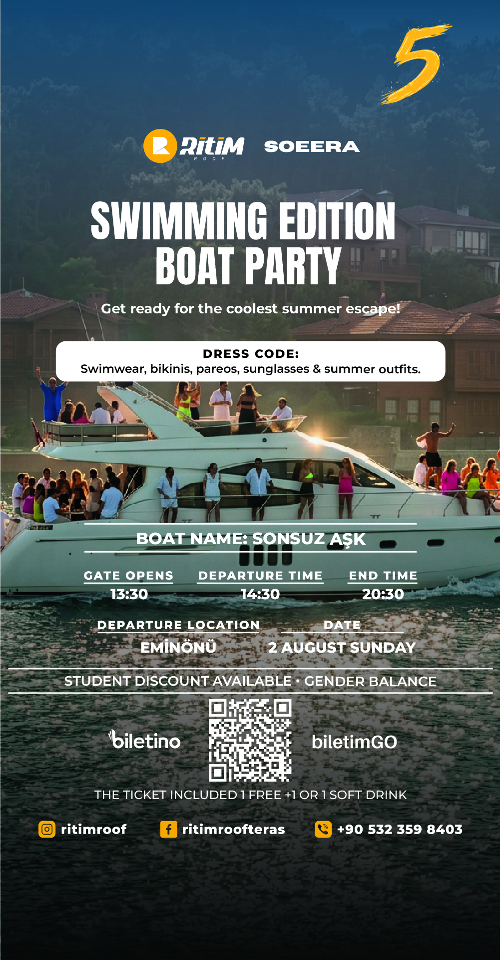 ⚓🖤  SWIMMING EDITION BOAT PARTY 5 🖤⚓