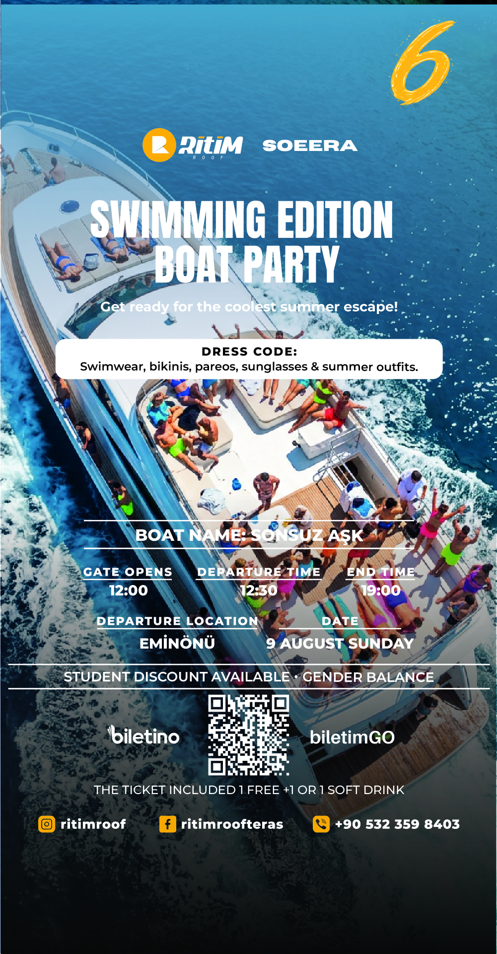 ⚓🖤  SWIMMING EDITION BOAT PARTY 6 🖤⚓