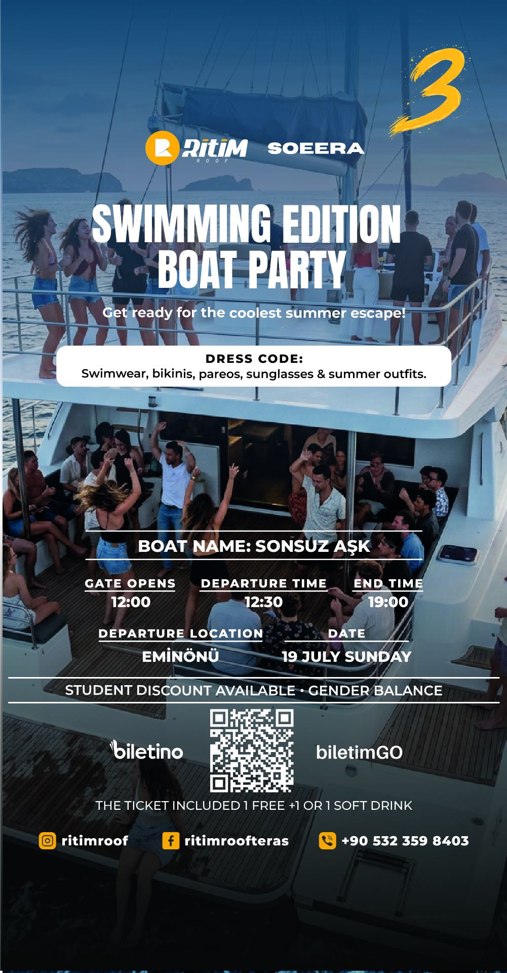 ⚓🖤  SWIMMING EDITION BOAT PARTY 3🖤⚓