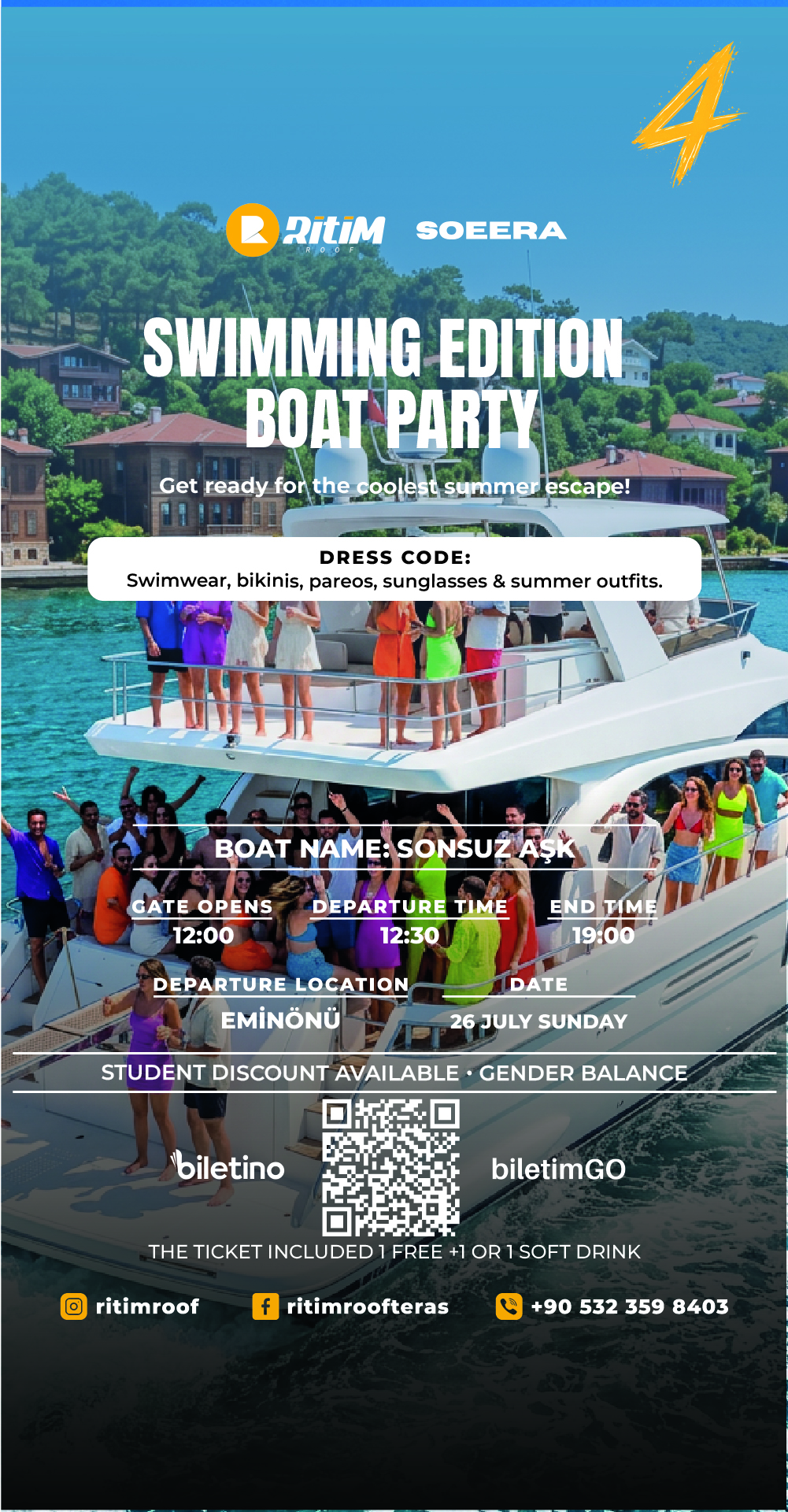 ⚓🖤  SWIMMING EDITION BOAT PARTY 4 🖤⚓